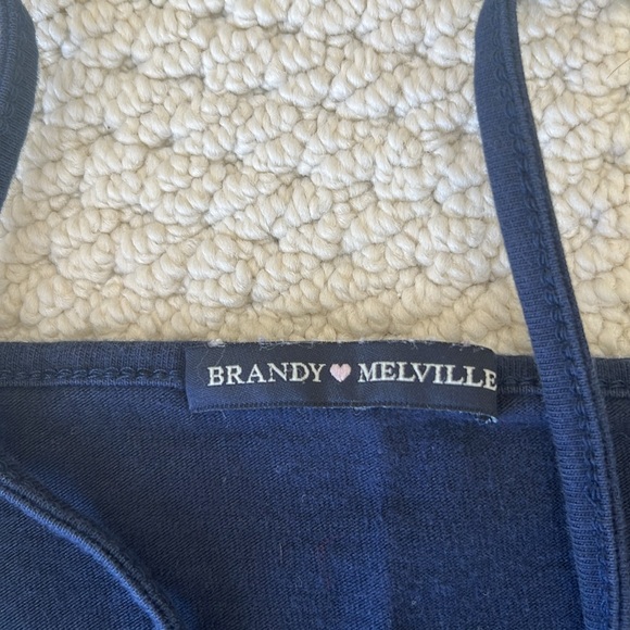 Brandy Melville Dark Blue Mini Dress with White Stripes - Picture 2 of 6